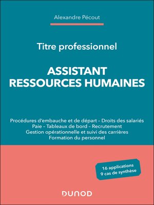 cover image of Titre professionnel Assistant Ressources humaines